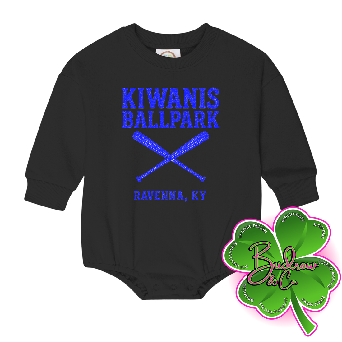 Kiwanis Ballpark Sweatshirt Bubble (Blue Text)