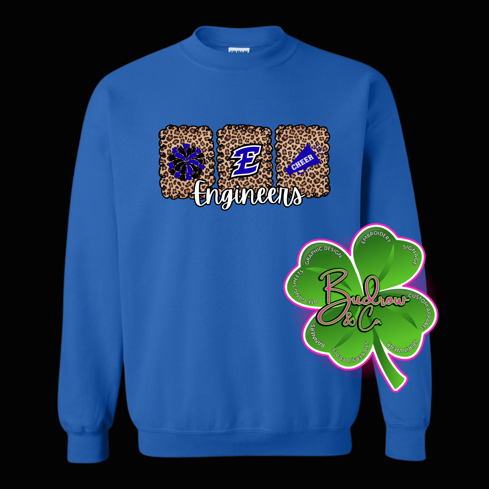 Estill County Engineers Leopard Cheer | Royal Blue Spirit Wear