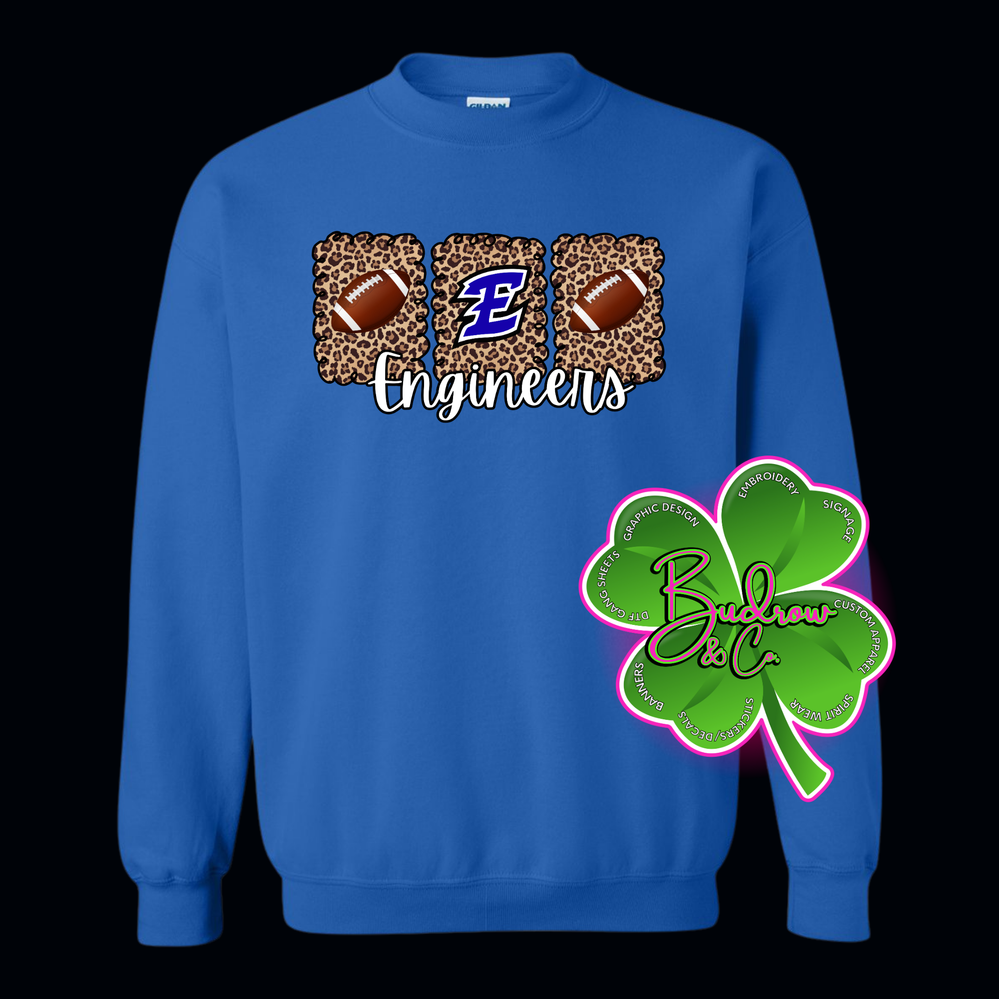 Estill County Engineers Leopard Football | Royal Blue Spirit Wear