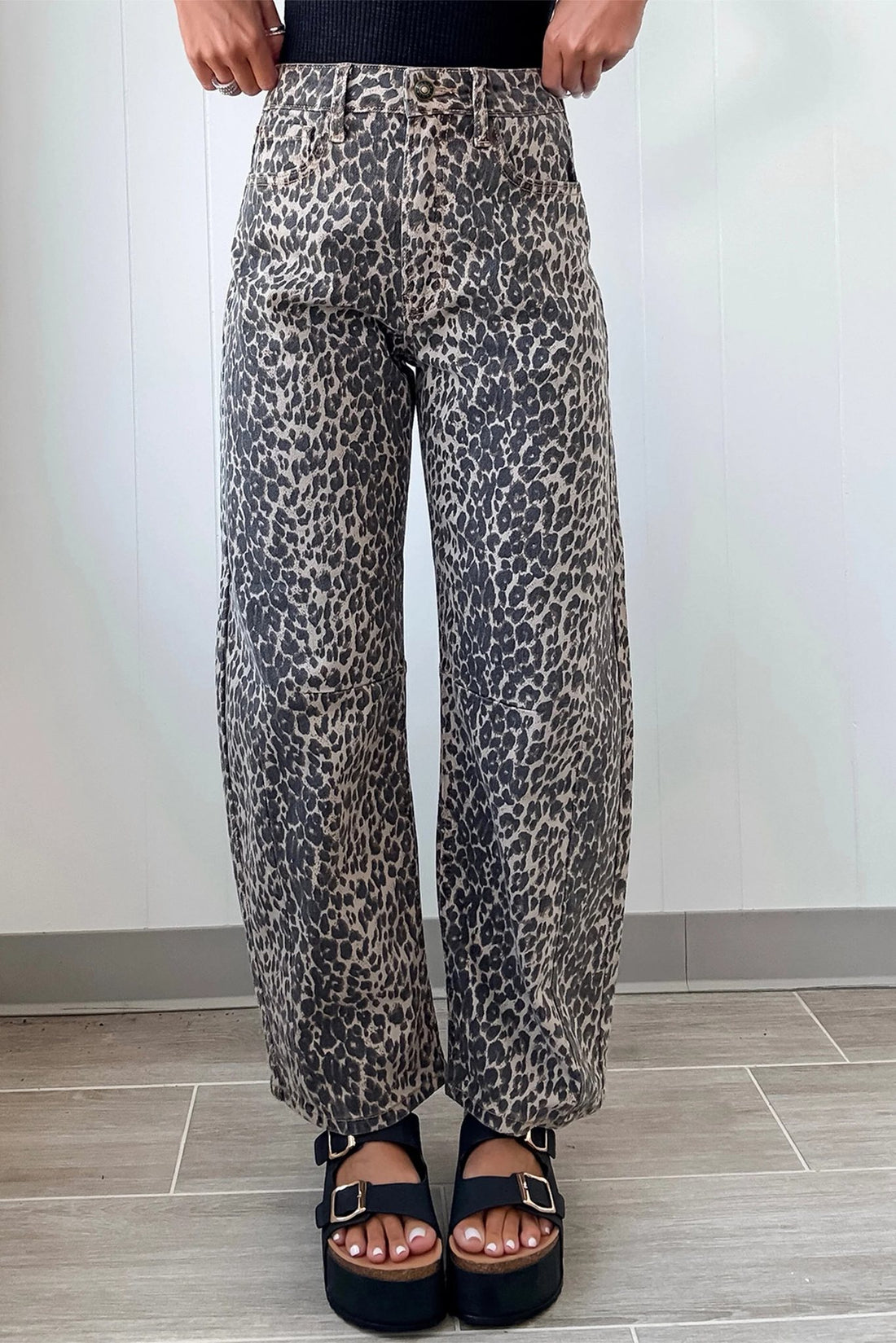 Leopard Barrel Jeans