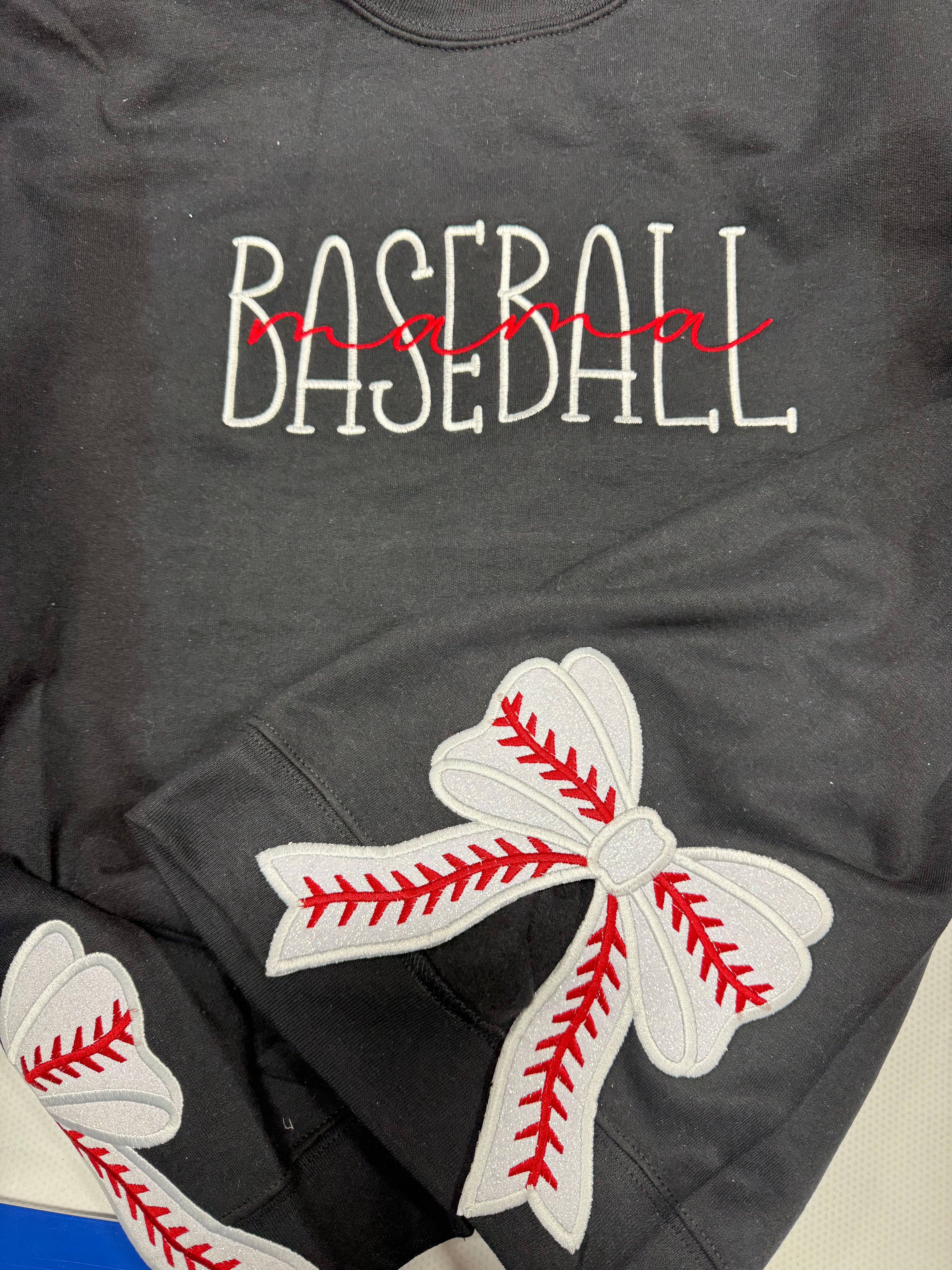 Baseball Mama Embroidered Personalized Sweatshirt | Stylish & Comfy for Game Days
