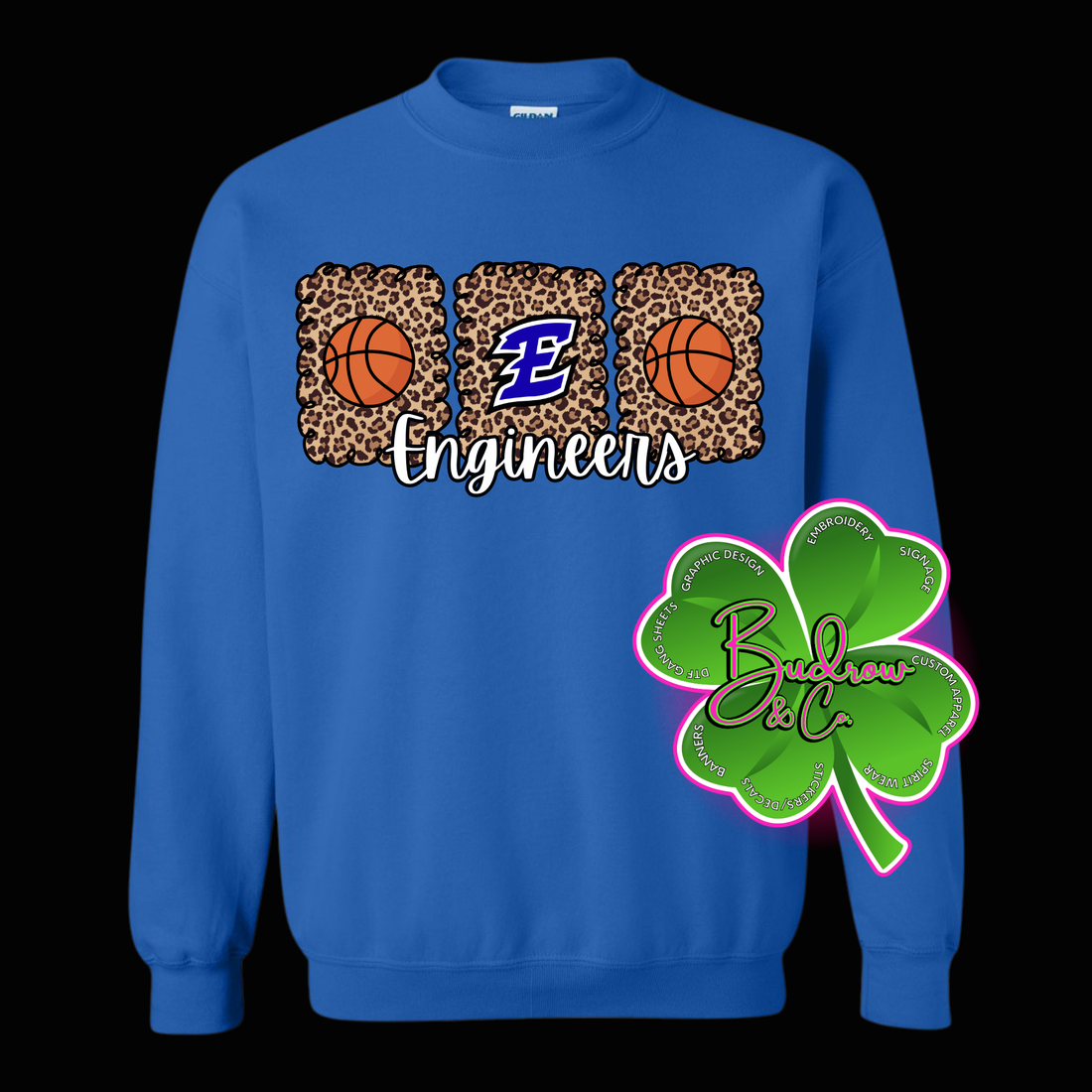 Estill County Engineers Leopard Basketball | Royal Blue Spirit Wear