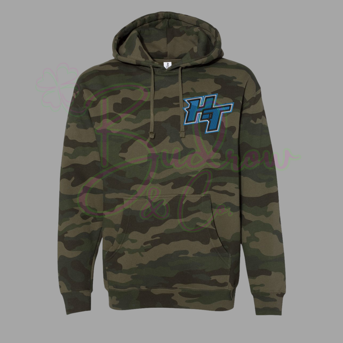 Embroidered Youth Hooded Sweatshirt - HT - Camo