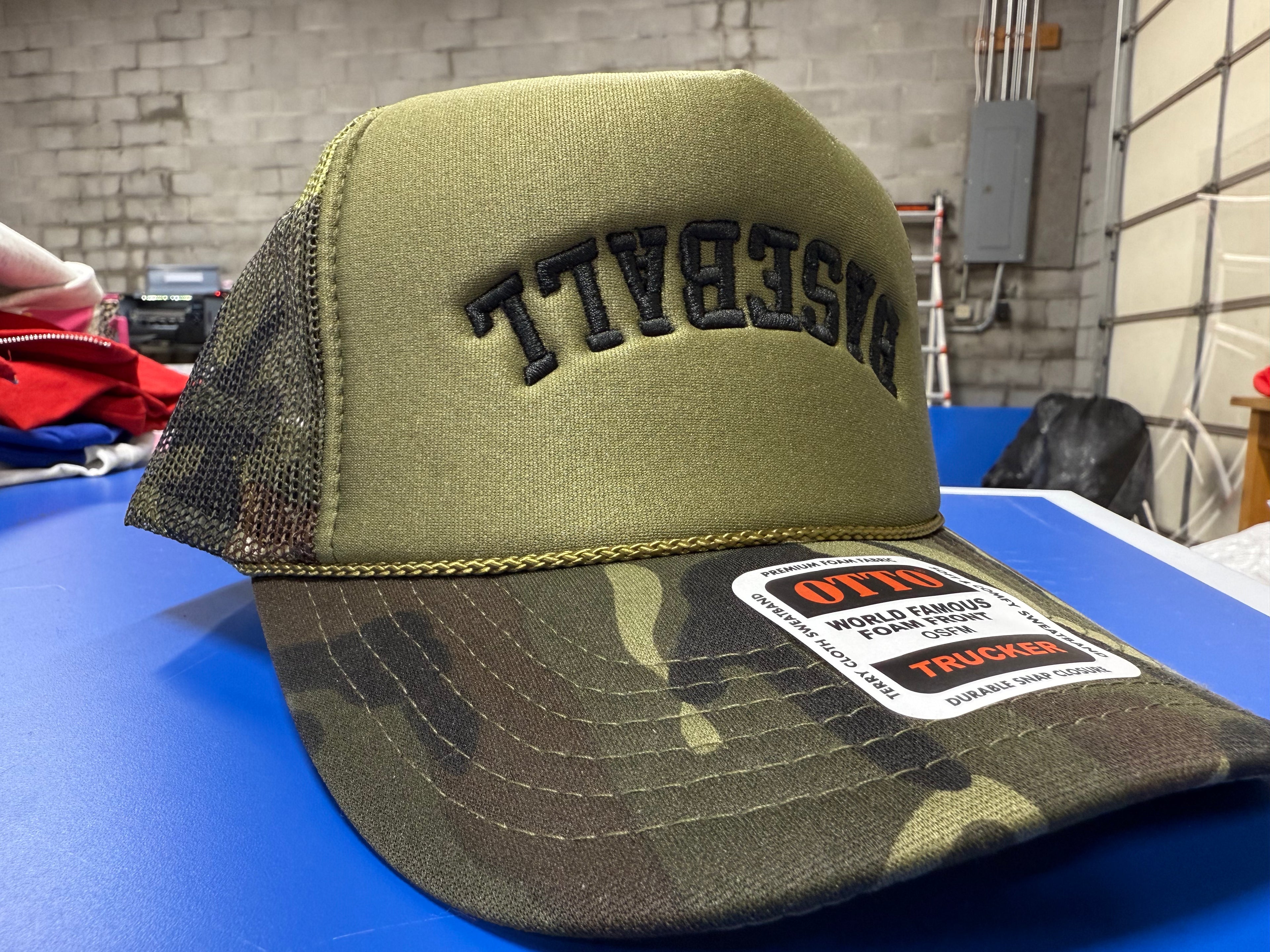 Custom Baseball Hat | Upside Down Design | Camo Trucker Hat