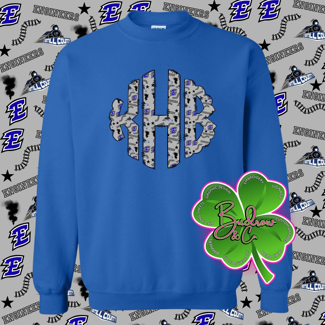 Personalized Estill County Engineers Monogram Crewneck