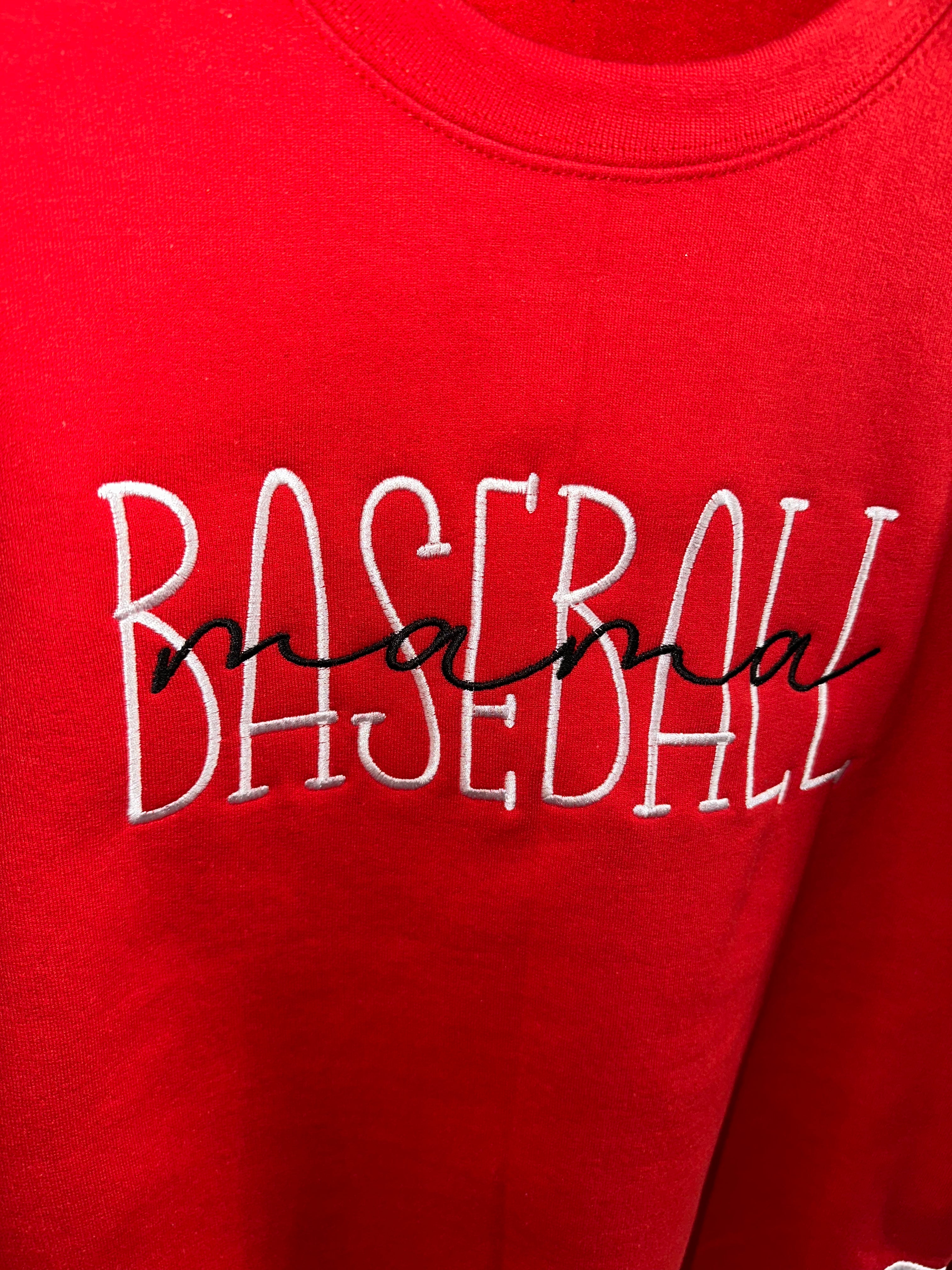 Baseball Mama Embroidered Personalized Sweatshirt | Stylish & Comfy for Game Days