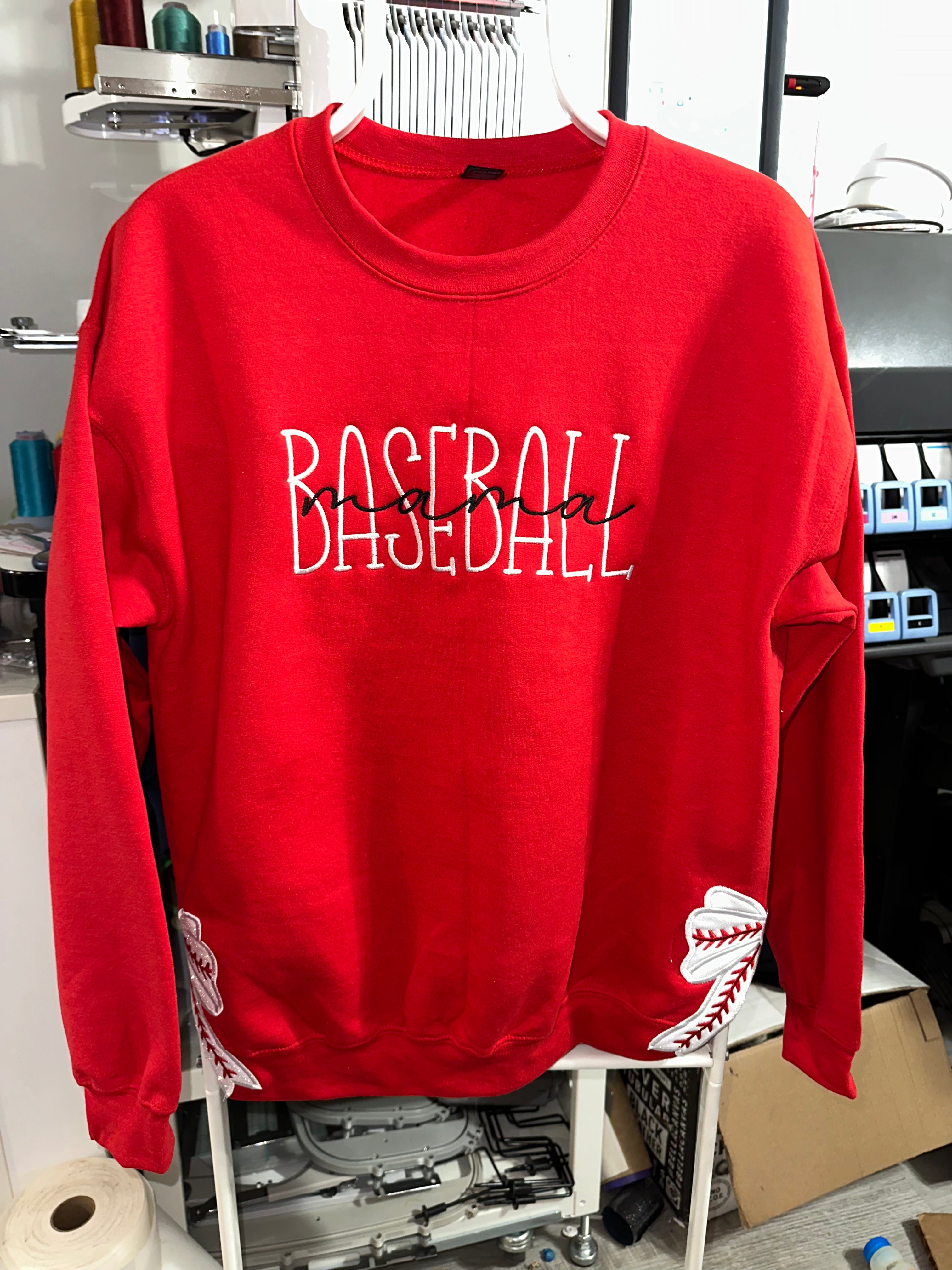 Baseball Mama Embroidered Personalized Sweatshirt | Stylish & Comfy for Game Days