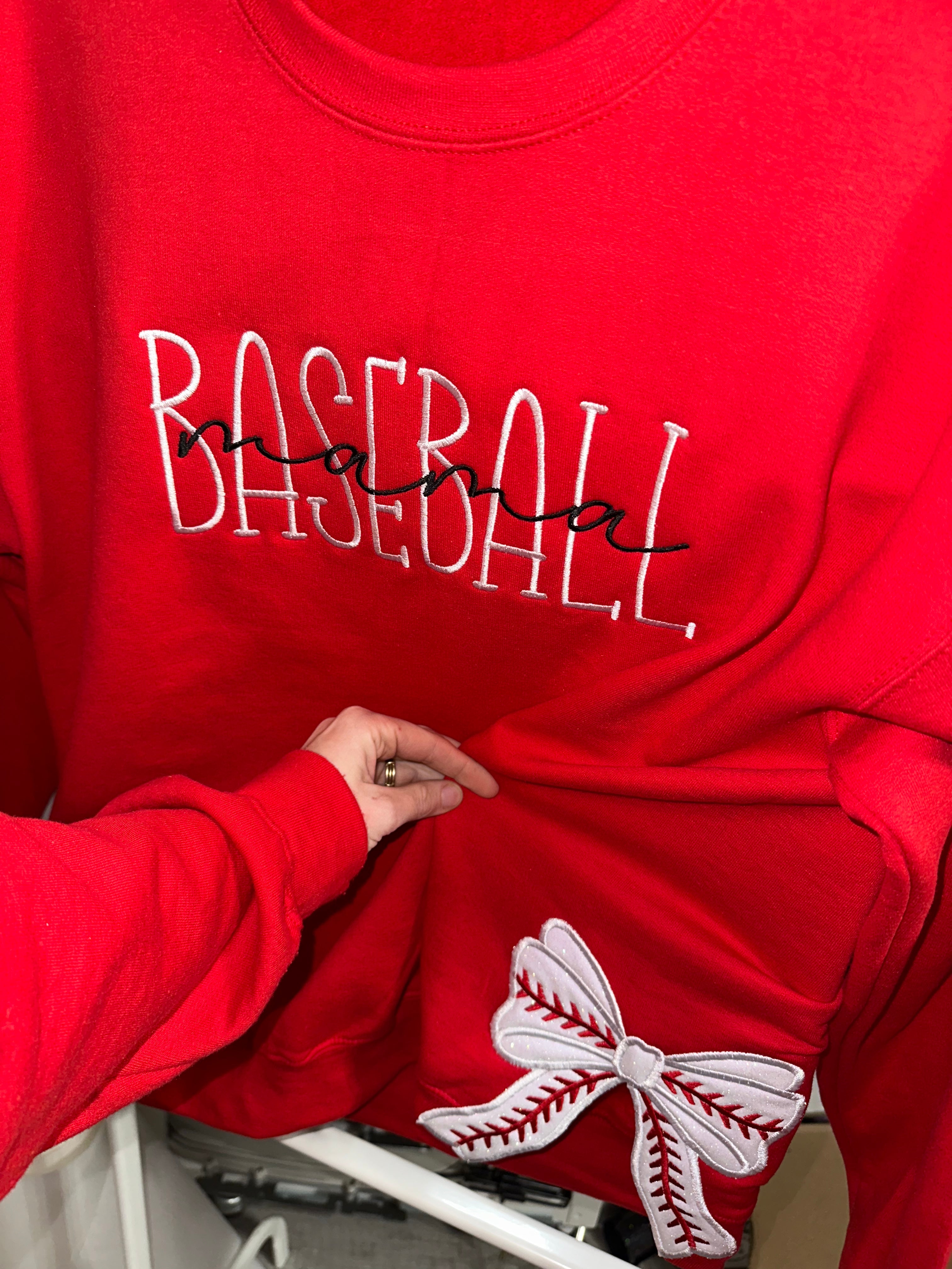 Baseball Mama Embroidered Personalized Sweatshirt | Stylish & Comfy for Game Days