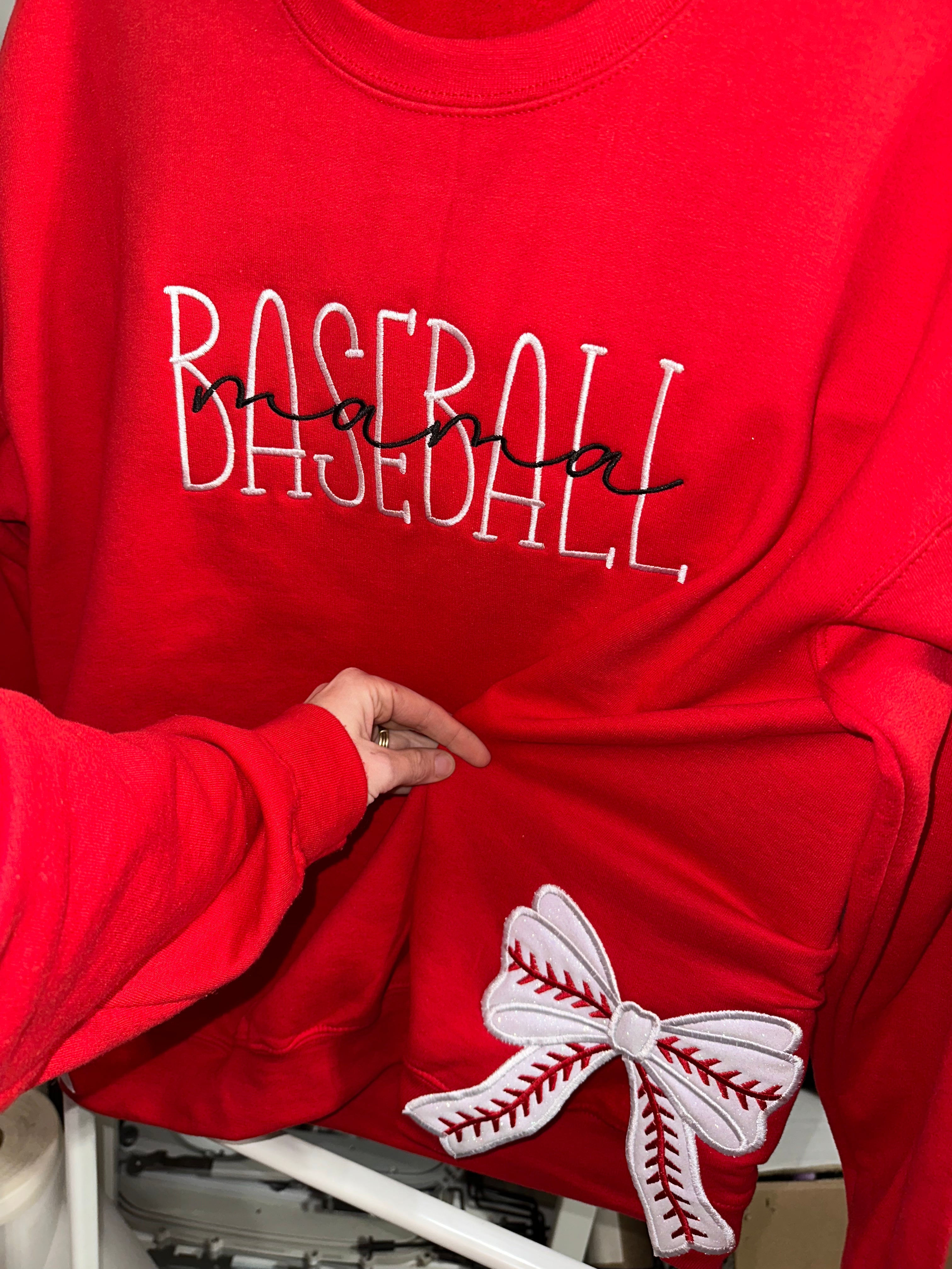 Baseball Mama Embroidered Personalized Sweatshirt | Stylish & Comfy for Game Days