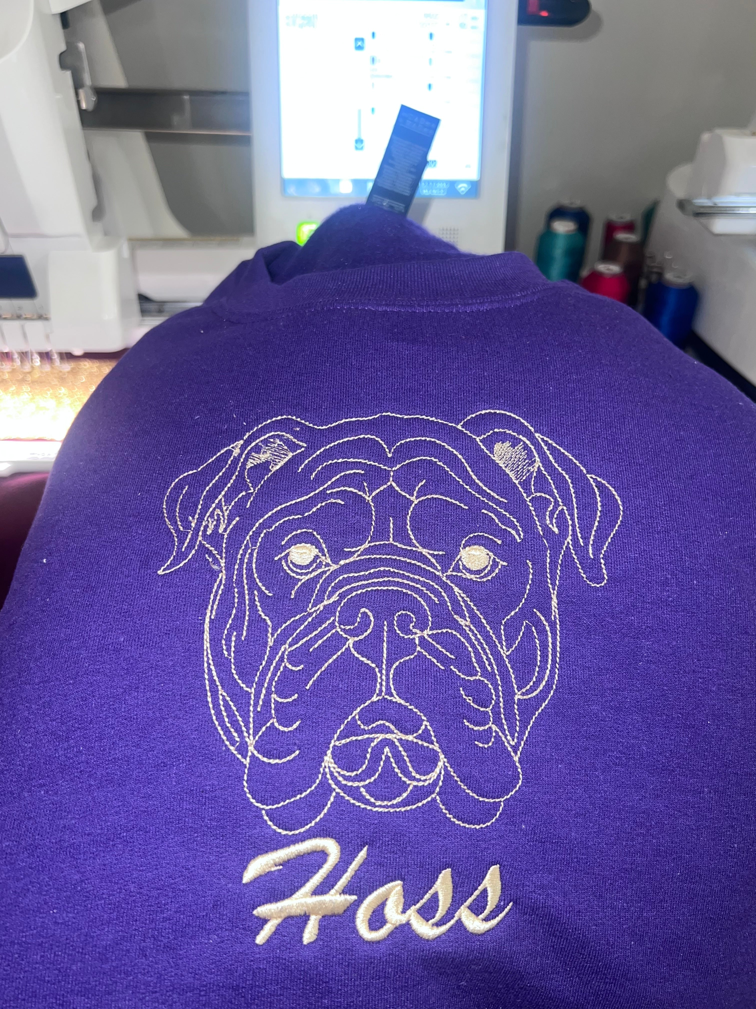 Custom Embroidered Dog Face Sweatshirts - Personalized with Any Breed & Dog Name | Gildan Adult Sizes S-3X | Perfect Gift for Dog Lovers
