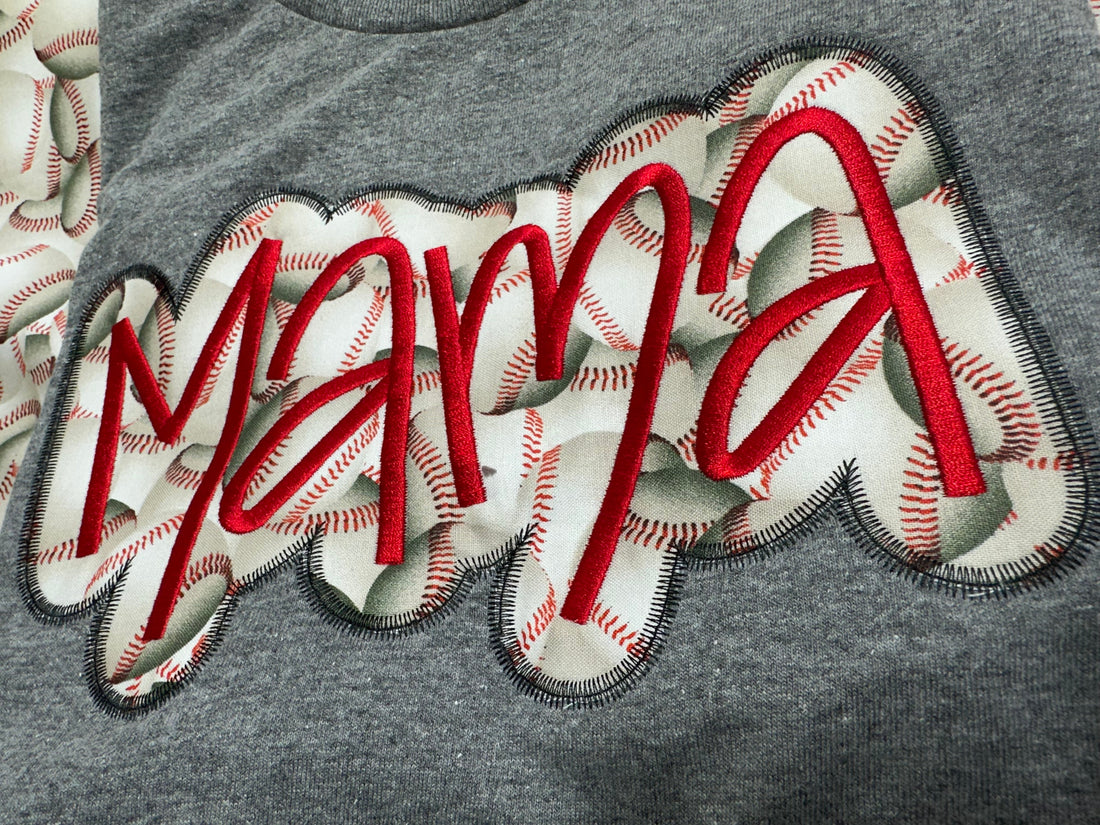 Baseball Mama Graphic Embroidered T-Shirt | Sizes Small to 3X | Unique Design for Baseball Lovers | Excellent Gift for Baseball Moms