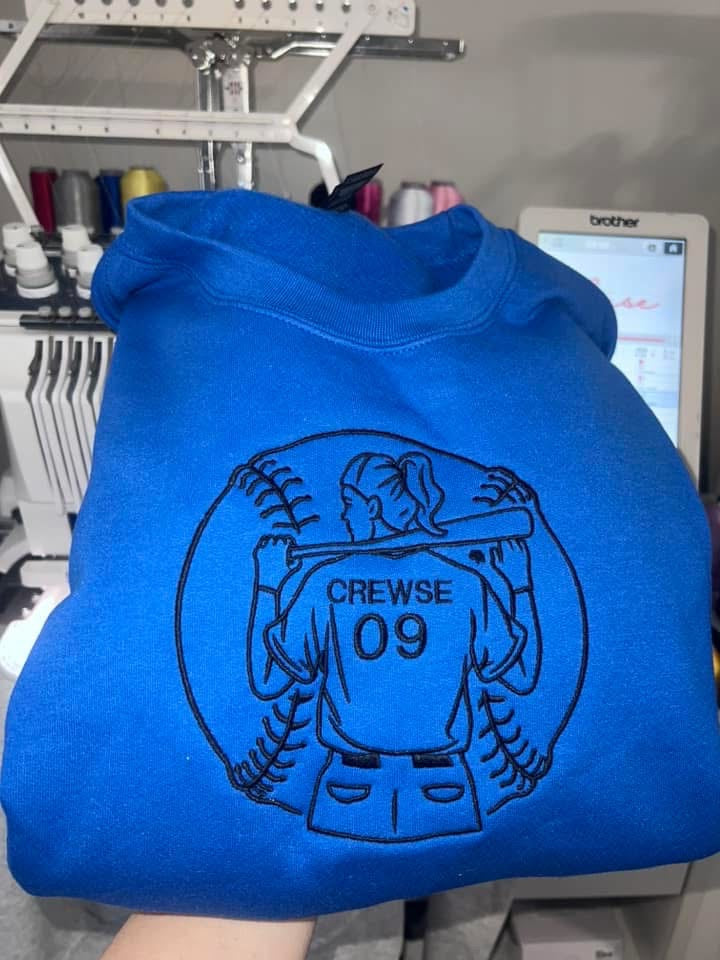 Personalized Embroidered Sports Crewneck Sweatshirt | Custom Kids Sports Apparel | Soccer, Basketball, Baseball, Football & More