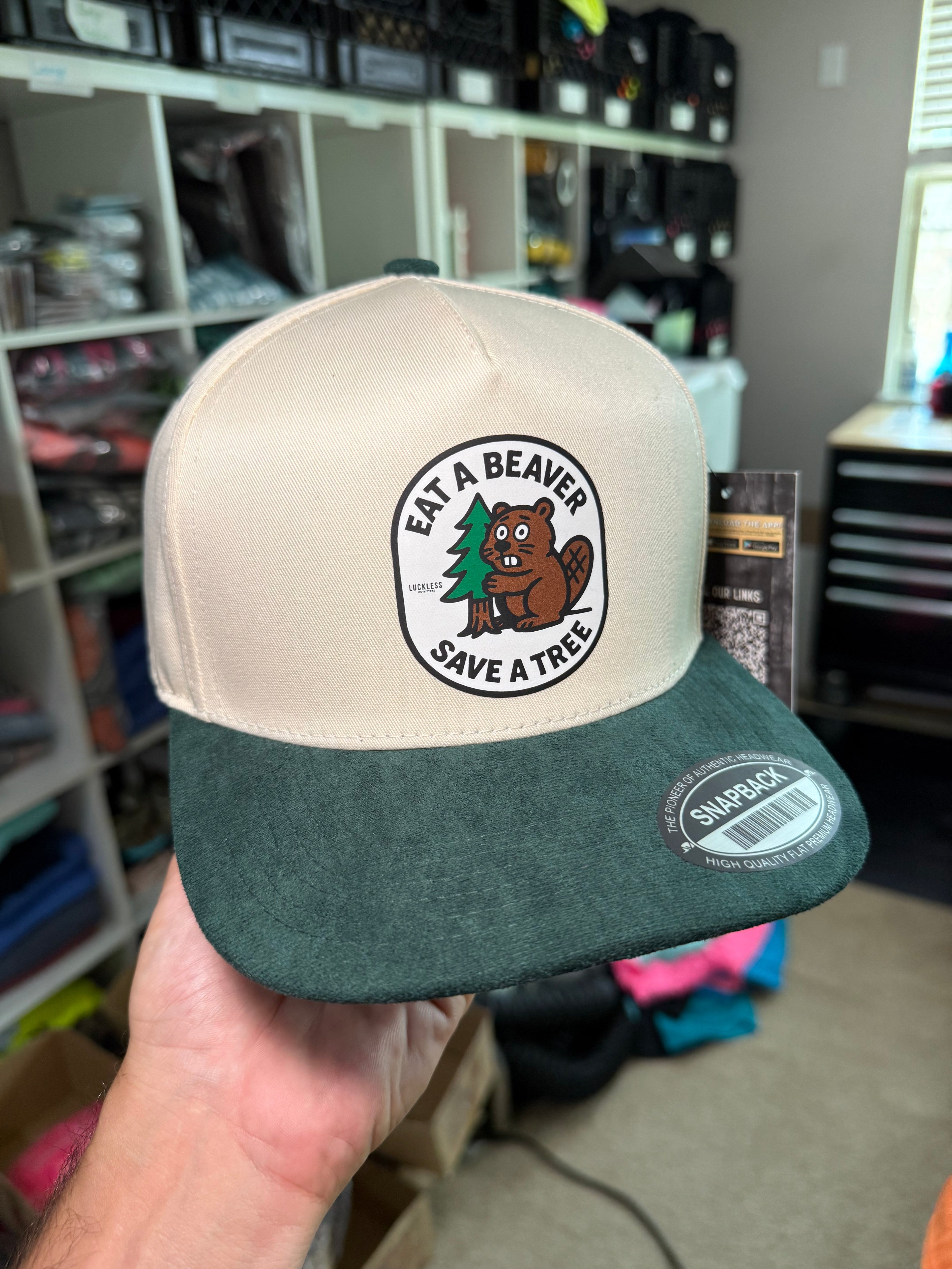 Eat A Beaver Save A Tree Trucker Hat