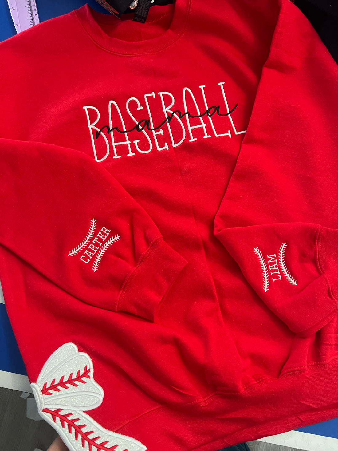 Baseball Mama Embroidered Personalized Sweatshirt | Stylish & Comfy for Game Days