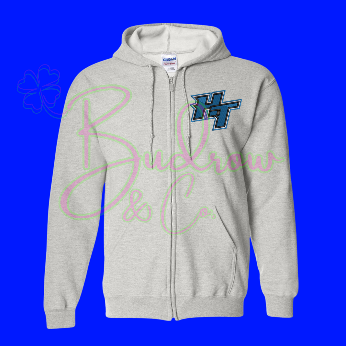 Embroidered Full Zip Jacket - HT - Grey