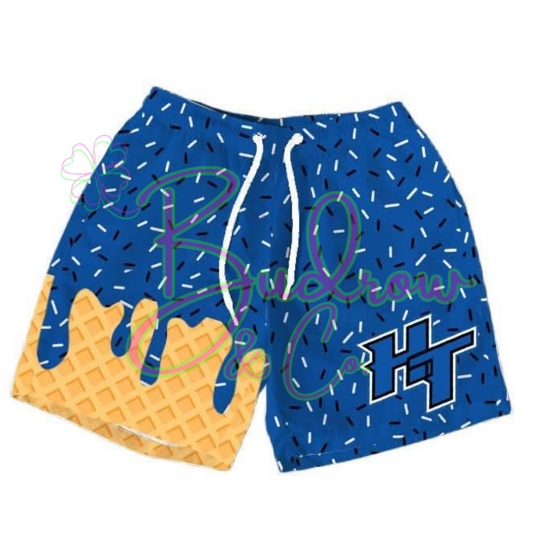 HT - Custom Drip Shorts - Royal Main - Adult
