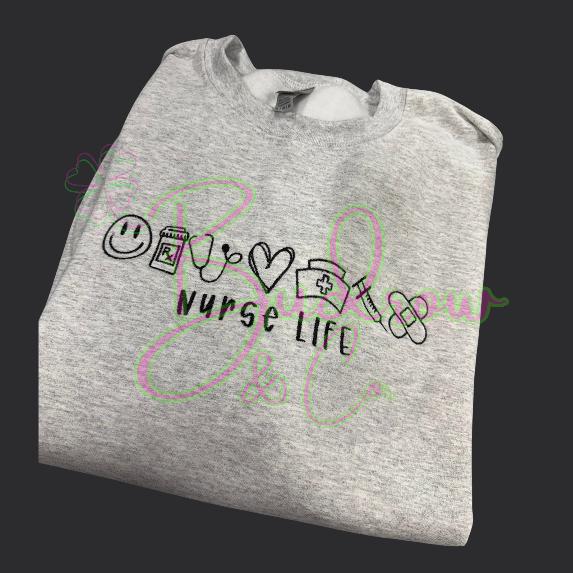 Nurse Life Embroidered Sweatshirt