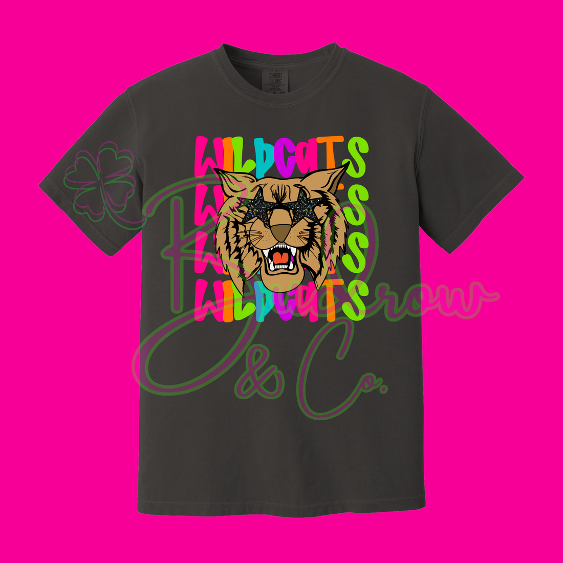 Wildcats Preppy Colorful Mascot Tee