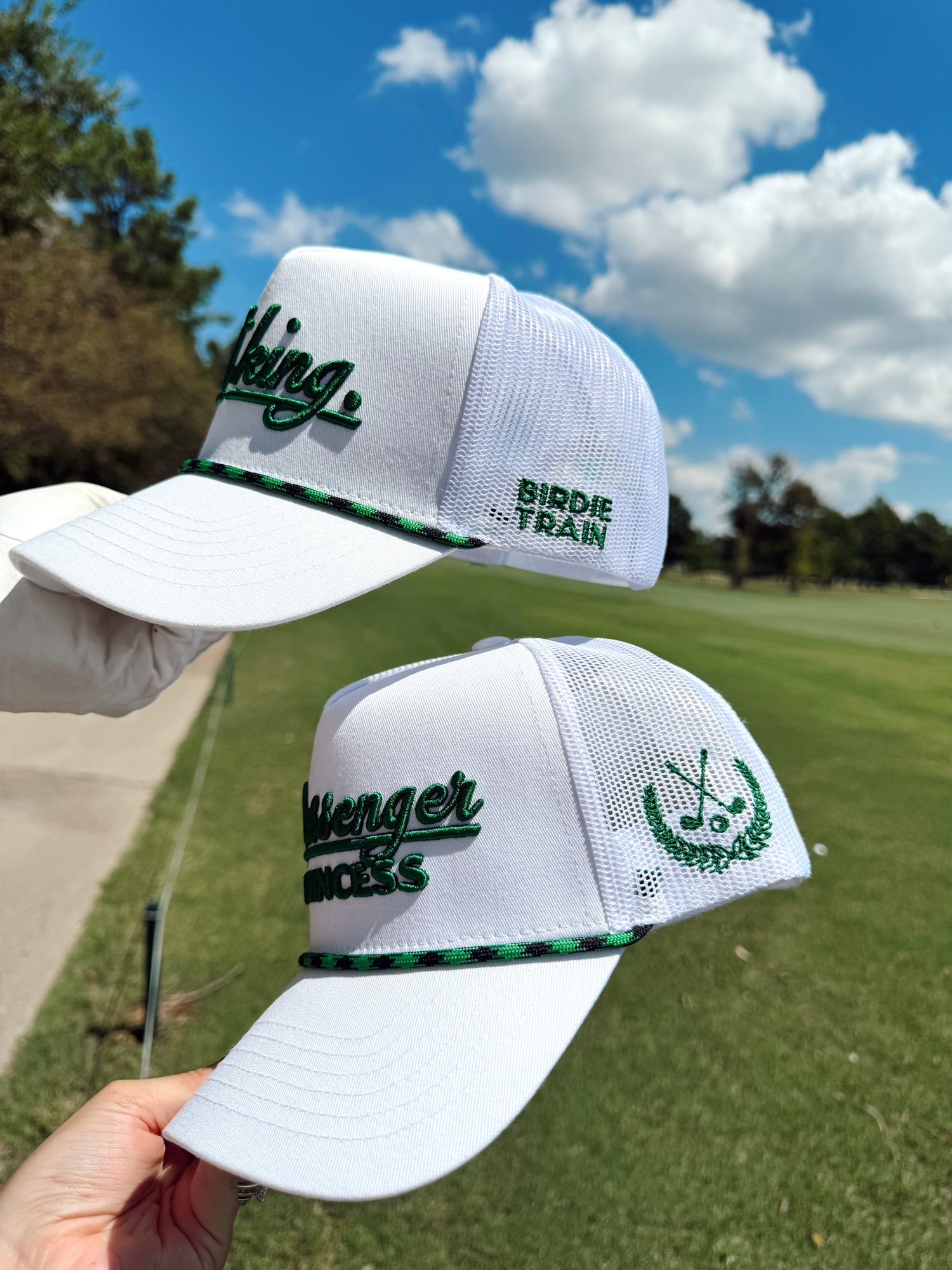 Couples Golf Hat - White Vintage Trucker Hat