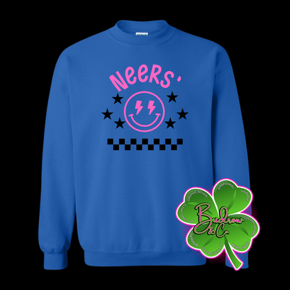 Neers’ Smiley Tee - Royal with pink