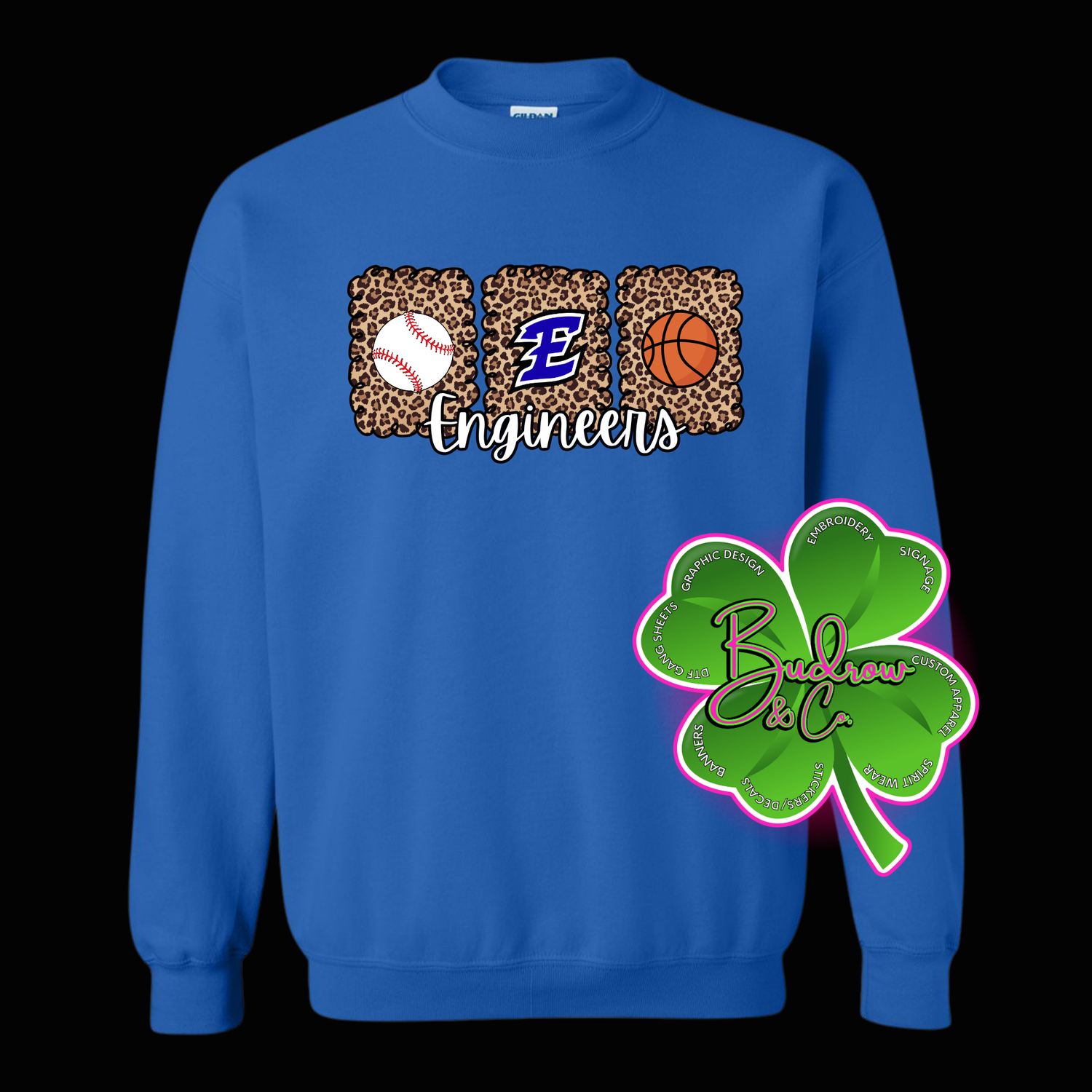 Estill County Engineers Leopard Baseball &amp; Basketball | Royal Blue Spirit Wear