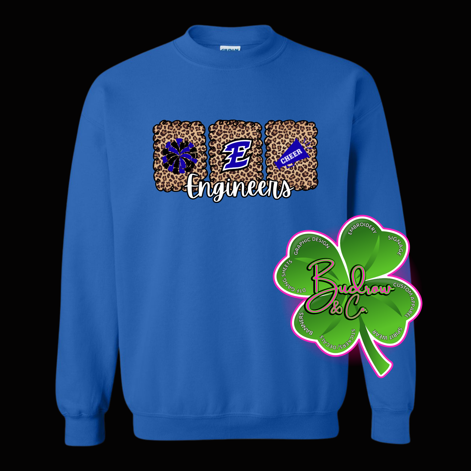 Estill County Engineers Leopard Cheer | Royal Blue Spirit Wear