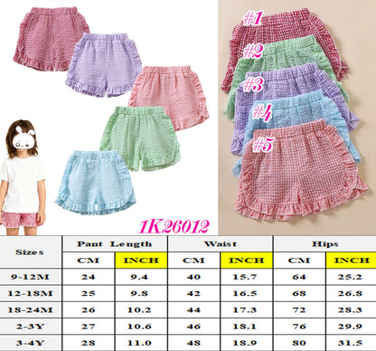 Toddler Girls Gingham Ruffle Shorts