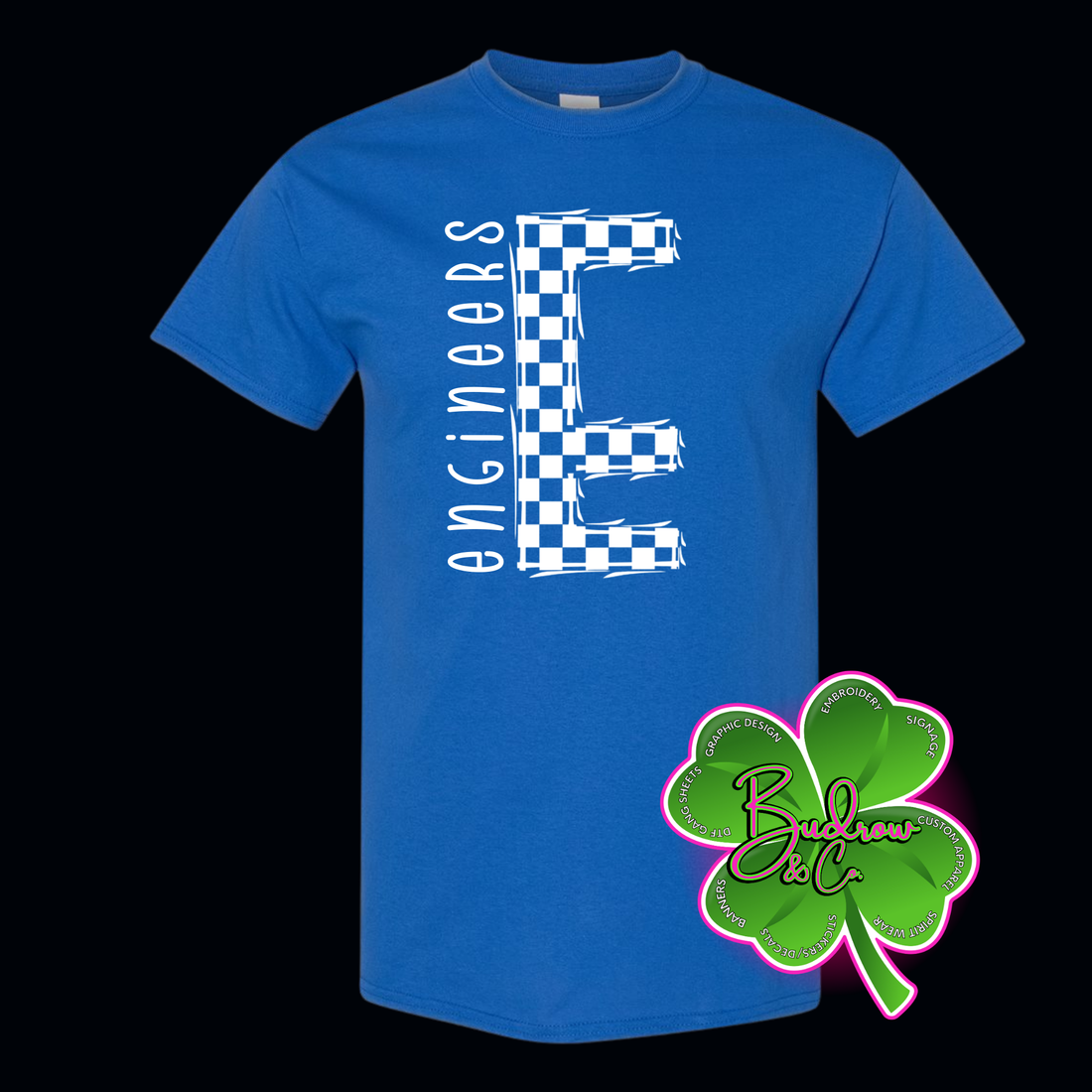 Checkered E - Royal