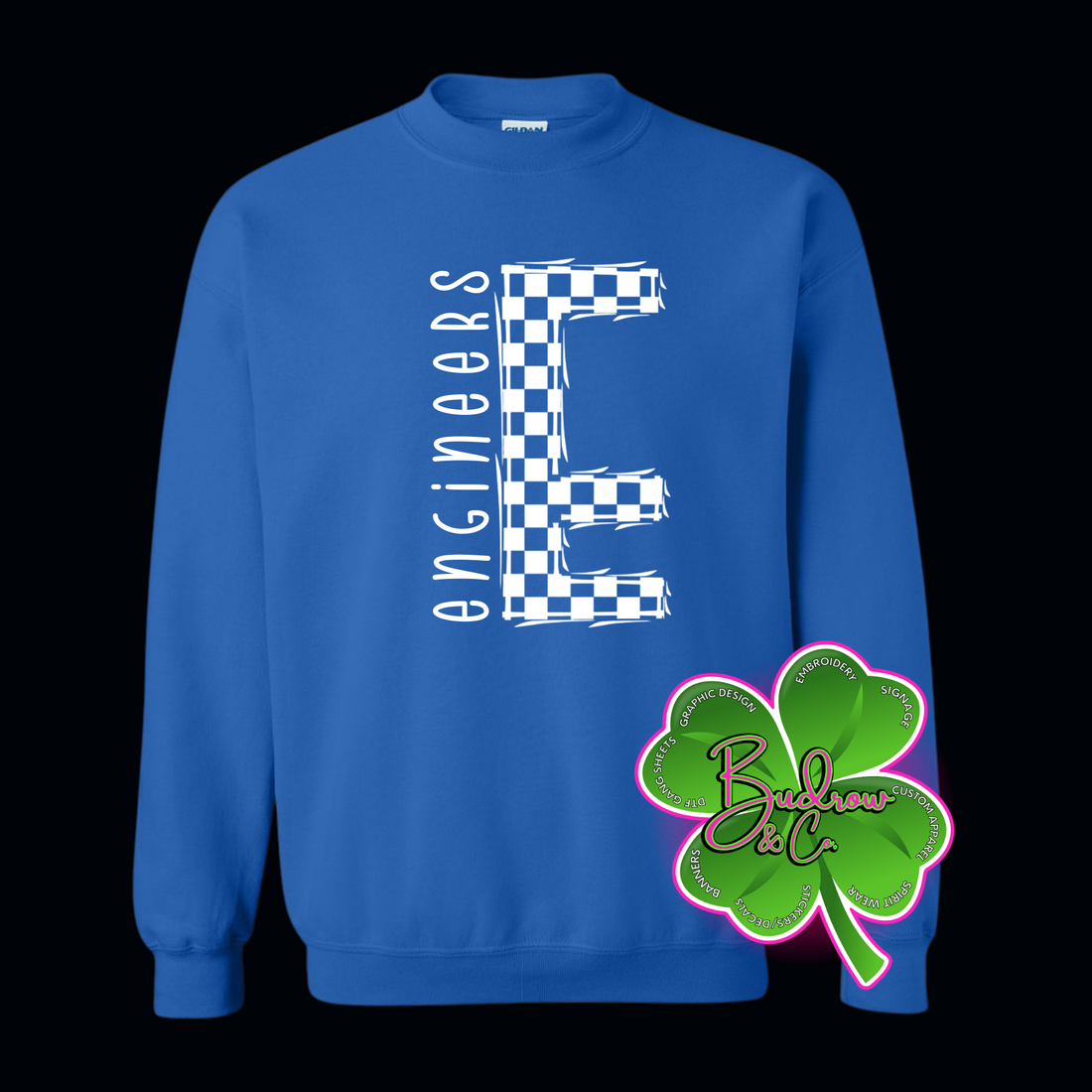Checkered E - Royal