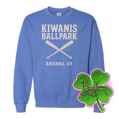 Kiwanis Ballpark Crewneck Sweatshirt (Tan Text)