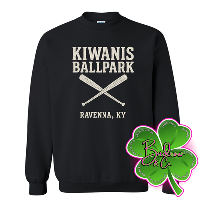 Kiwanis Ballpark Crewneck Sweatshirt (Tan Text)