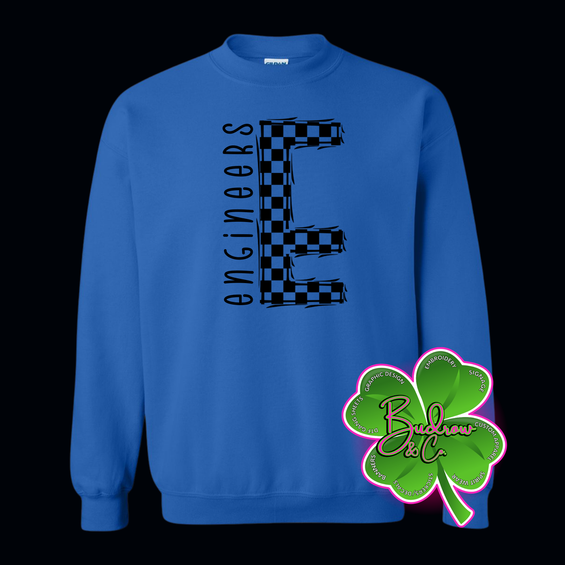 Checkered E Engineers Tee - Royal