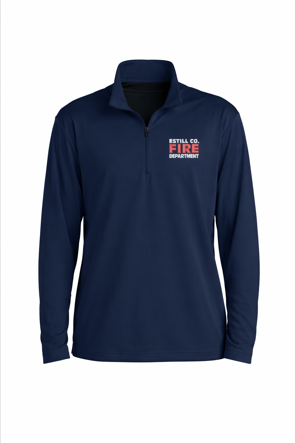Estill County Fire Department Embroidered Performace Wicking 1/4 Zip / Navy