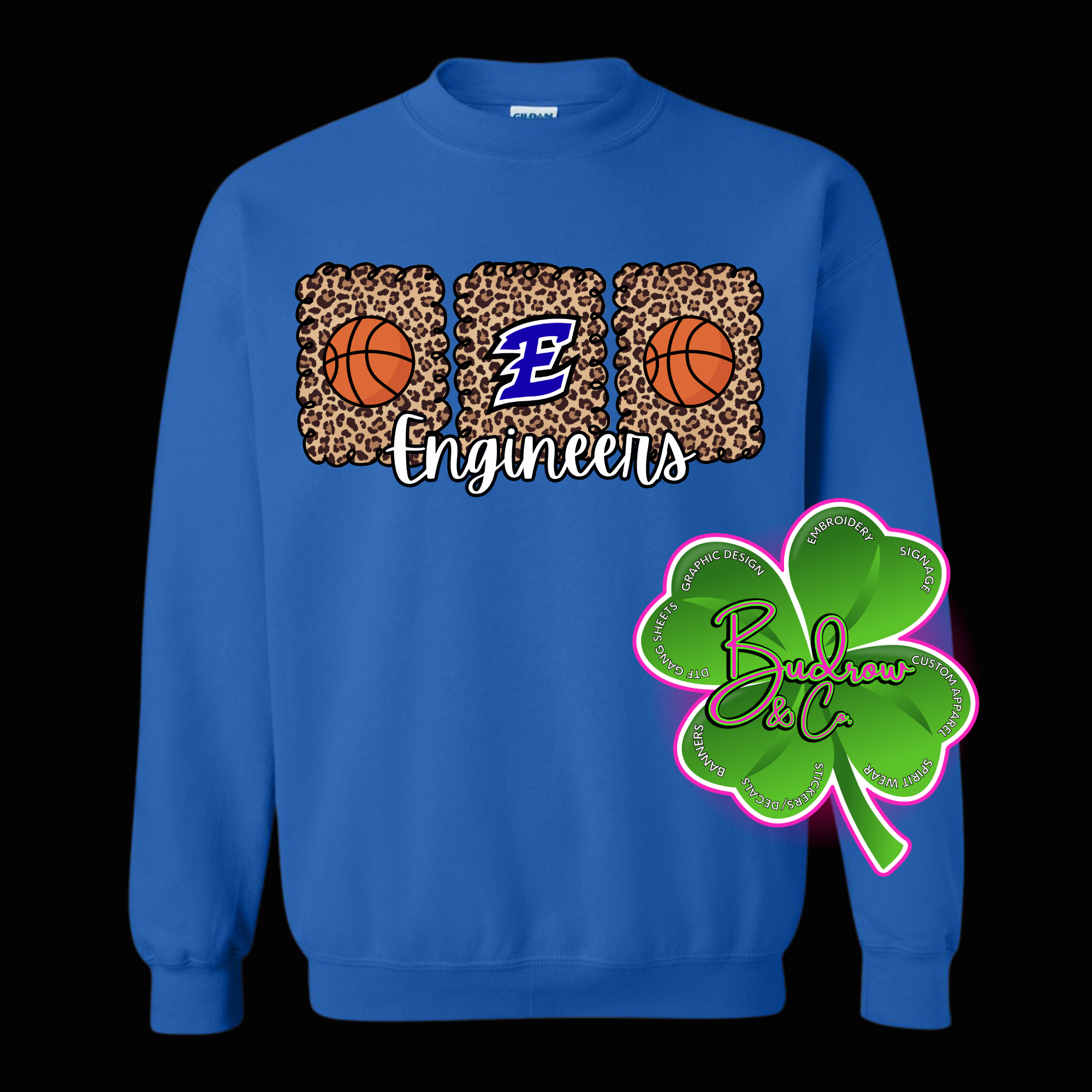 Estill County Engineers Leopard Basketball | Royal Blue Spirit Wear