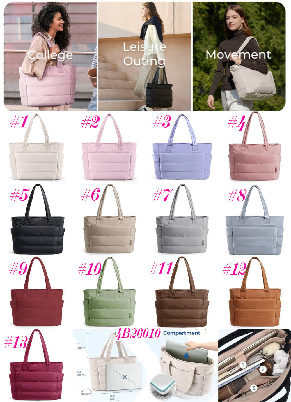 Daily Carry All Puffer Tote