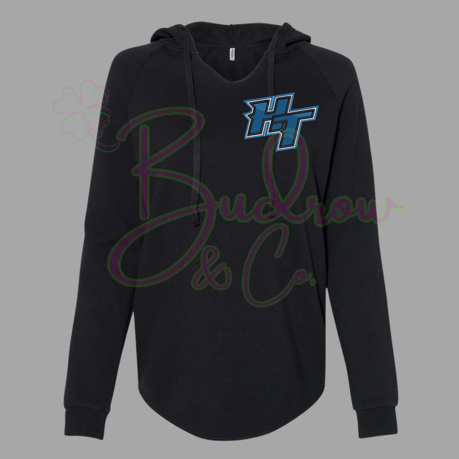 Ladies V Neck Light weight hooded Sweatshirt