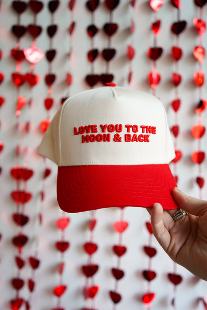 Love you to the Moon - Red Vintage Trucker Hat