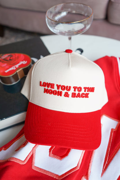 Love you to the Moon - Red Vintage Trucker Hat