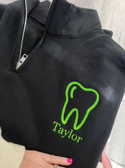 Dentist Profession Embroidered 1/4 Zip (Personalized)