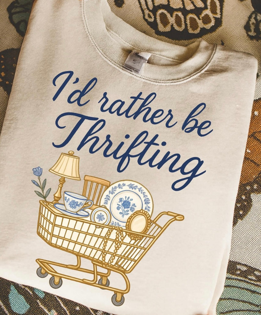I’d Rather Be Thrifting Crewneck Sweatshirt
