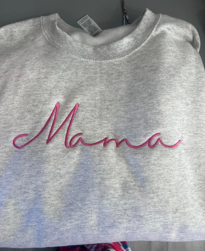 Custom Personalized Embroidered Name Sweatshirt | Mawmaw, Gigi, Grammy, Mom – Perfect Holiday Gift