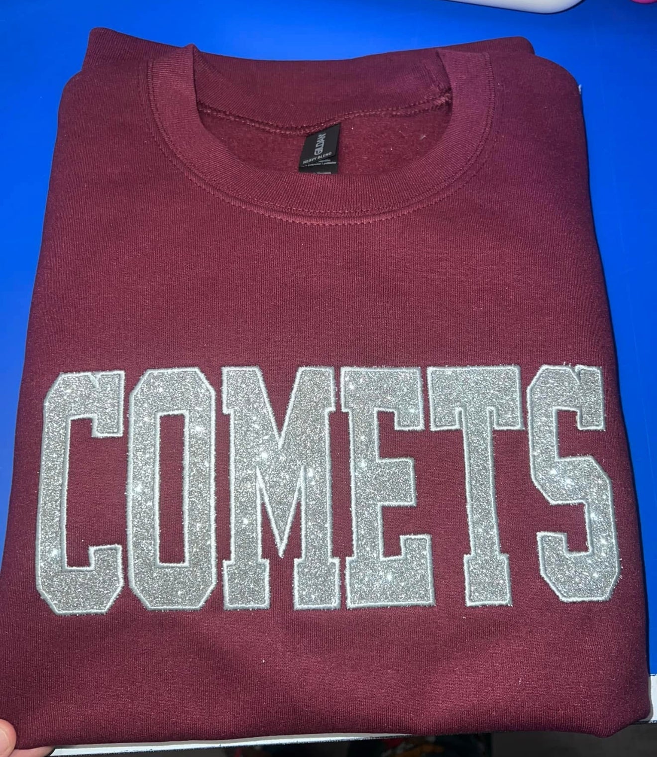 Custom Glitter Appliqué Personalized Sweatshirt or Hoodie | Any Team, Any Word, Any Color Combo!