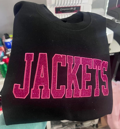 Custom Glitter Appliqué Personalized Sweatshirt or Hoodie | Any Team, Any Word, Any Color Combo!