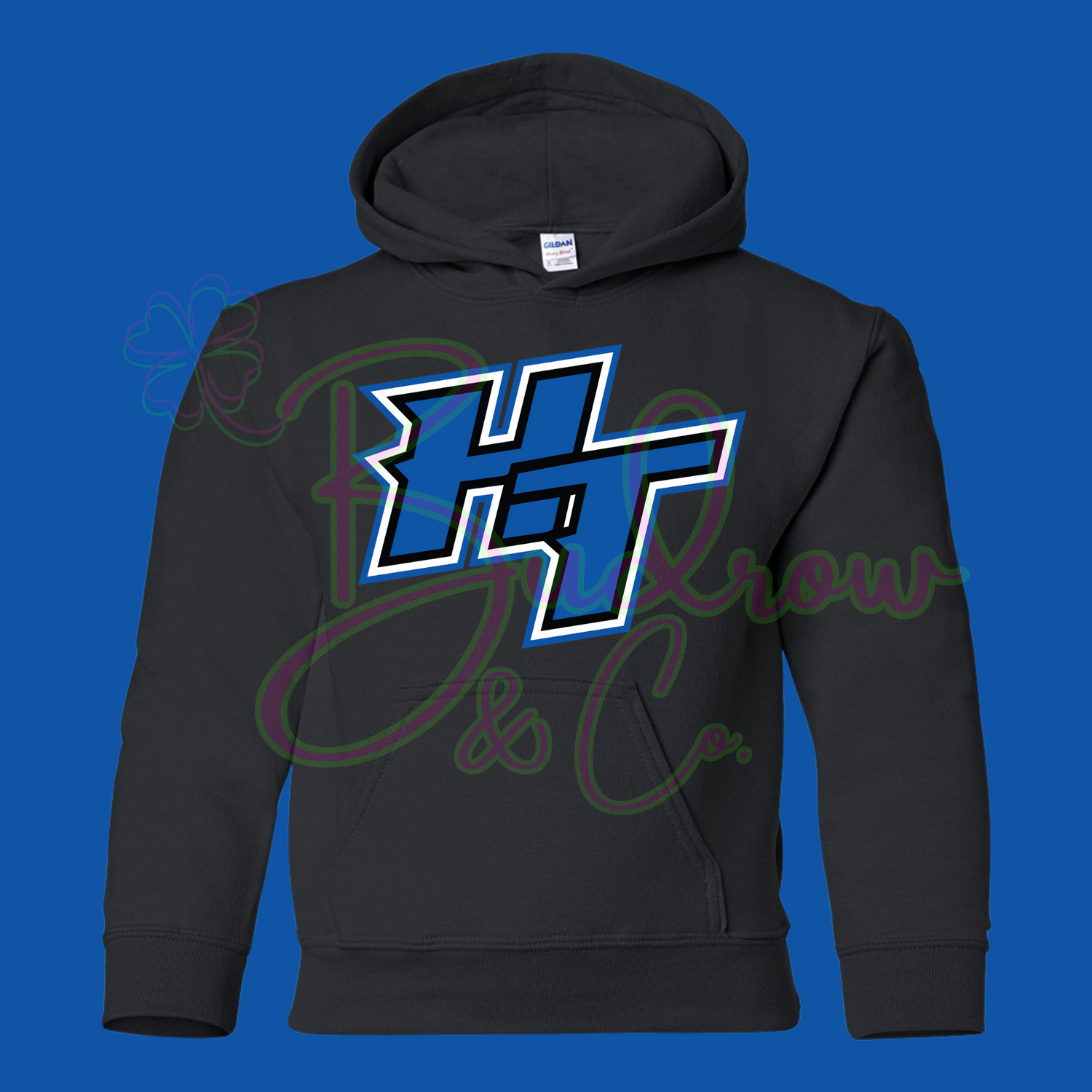 Youth Hooded Sweatshirt Printed Logo - HT