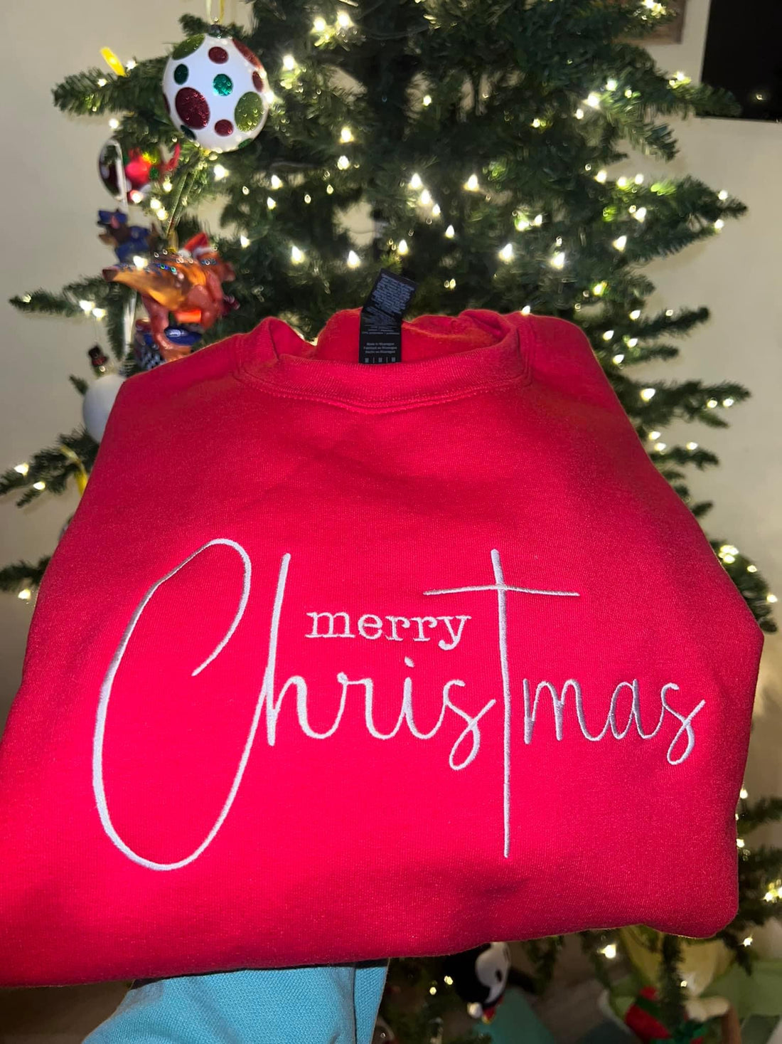 Merry Christmas Embroidered Crewneck