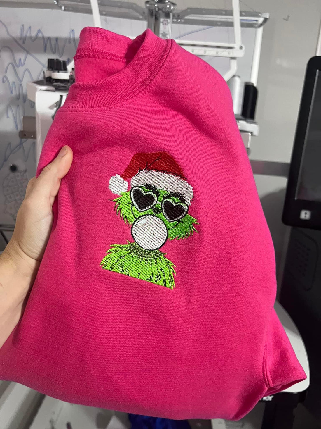 Embroidered Grinch Pocket