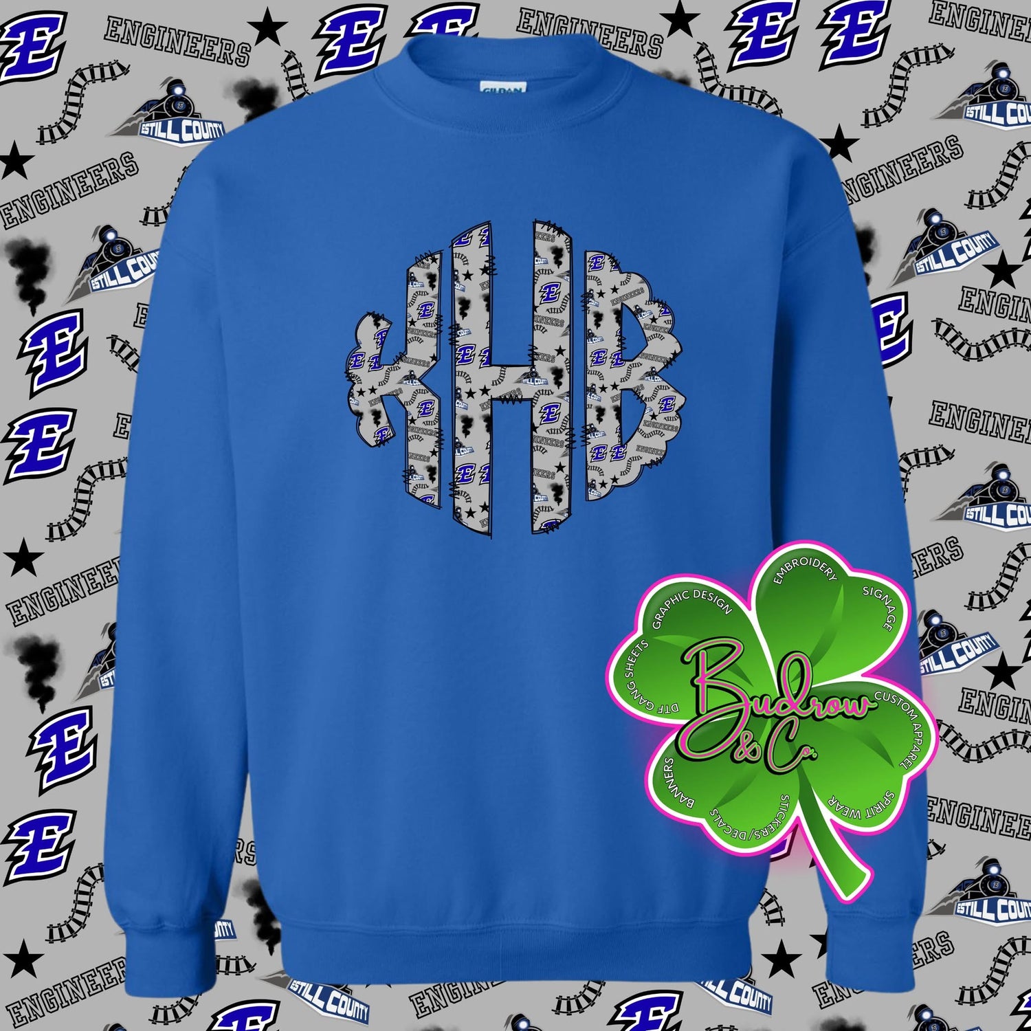 Personalized Estill County Engineers Monogram Crewneck