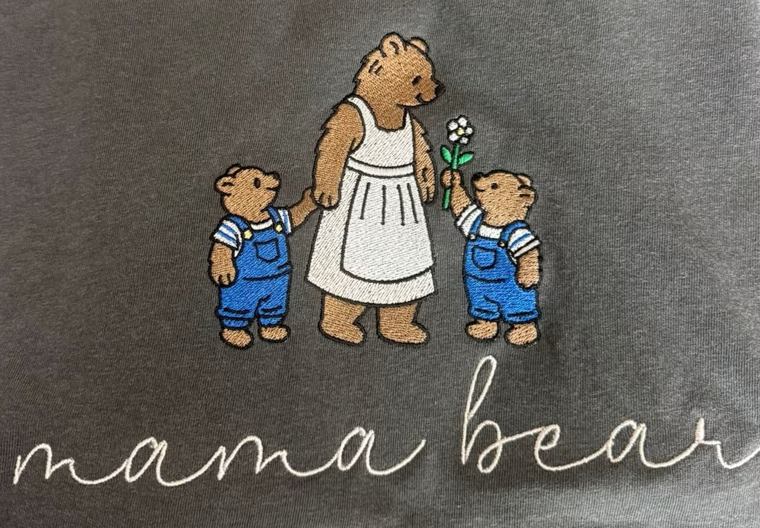 Mama Bear Embroidered Comfort Colors Tee