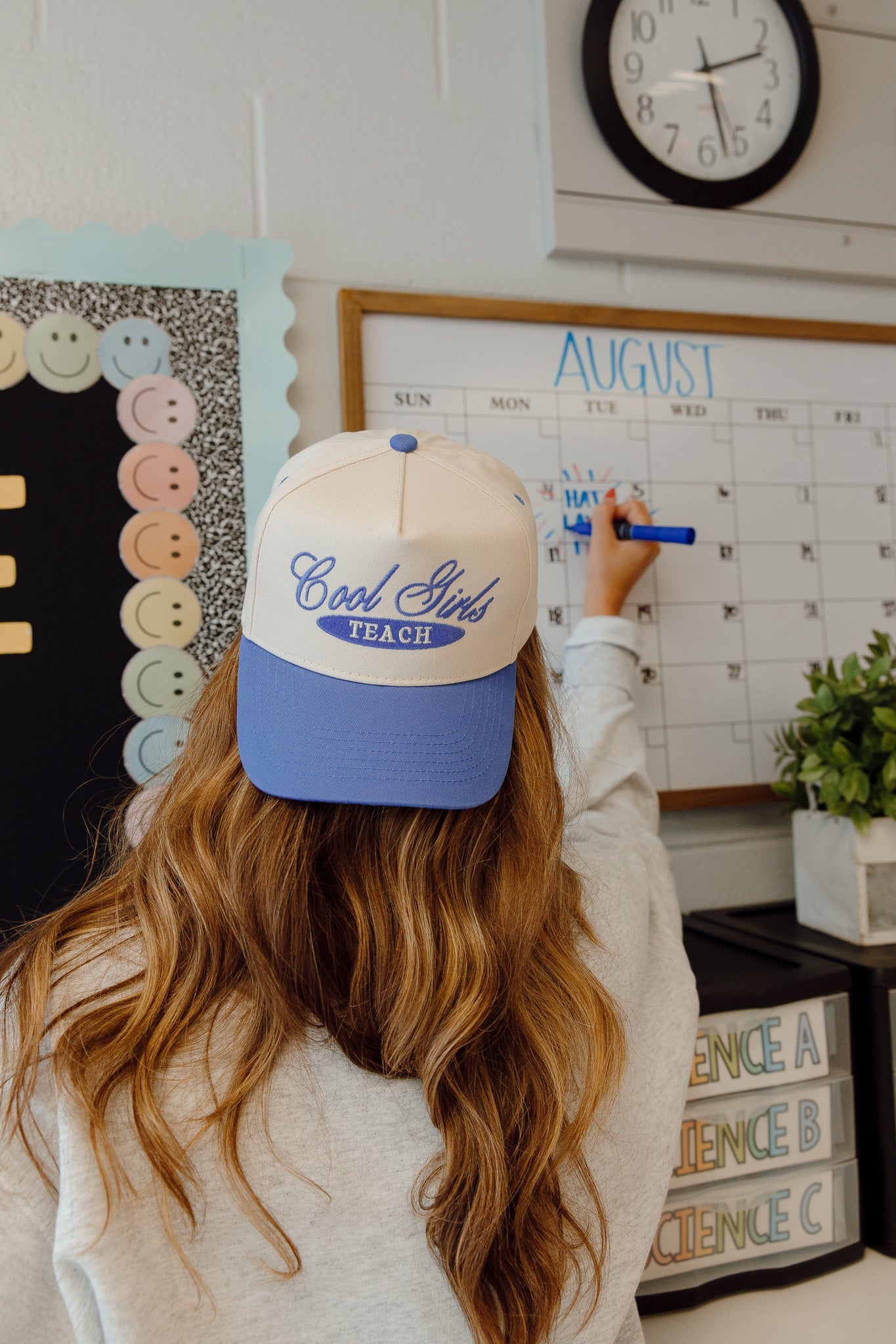 Cool Girls Teach - Periwinkle Vintage Trucker Hat