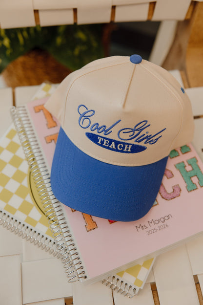Cool Girls Teach - Periwinkle Vintage Trucker Hat